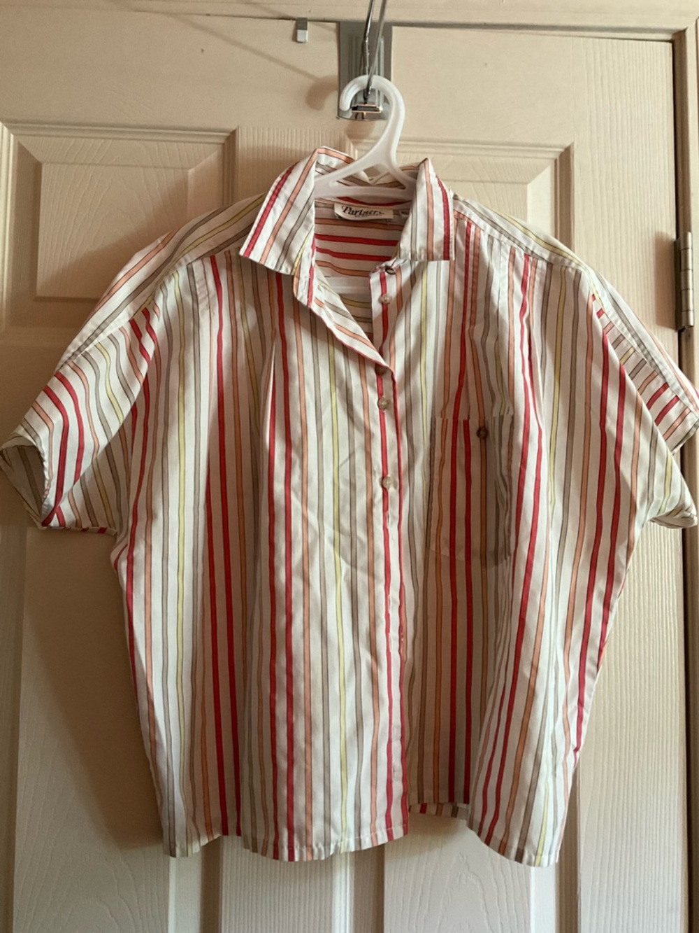 Vintage 80s 90s Box Cut Partners by Mervyns Multicolor Striped Size 10 Top